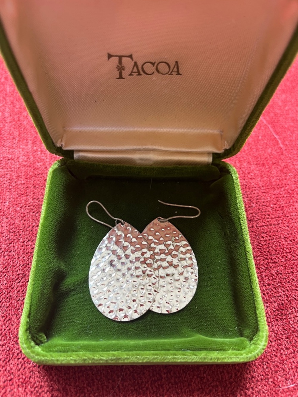 Hammered Sterling Silver Teardrop Earrings